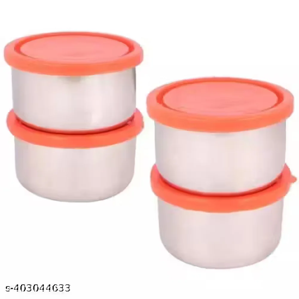 NSCC Only 4 Pieces Steel Containers 4 × 300 ml – Stainless Steel Leak-Resistant Food Storage Containers