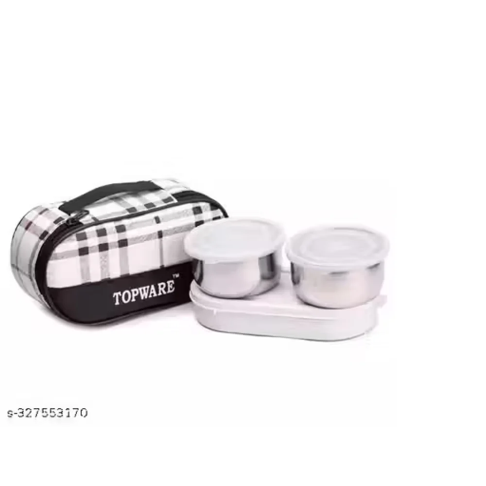 1 Piece Topware College & School Combo Double Decker Lunch Box (750 ml) – 3 Containers Thermoware Lunchbox