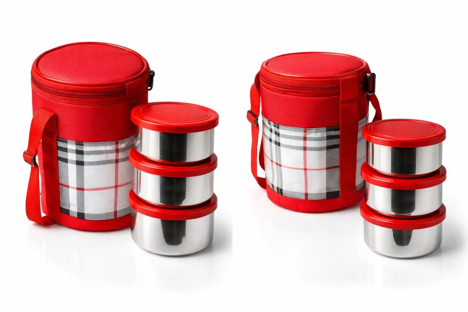 Tasty 4 Container Lunch Box with Carry Bag – Leak-Proof Multi-Compartment Food Storage Set