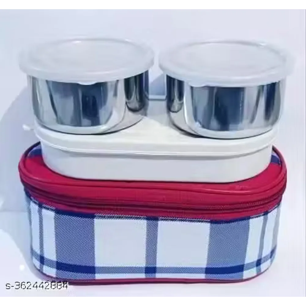 Pack of 2  Kids College & School Combo Double Decker Lunch Box (750 ml) – 3 Containers  Lunchbox.