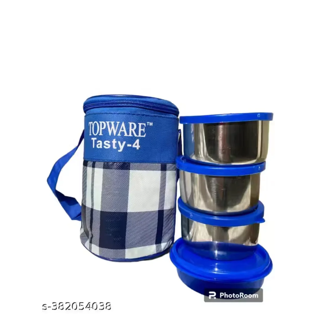 TASTY4 Containers Tiffin Lunch Box for Kids, Office & Picnic – Leak-Resistant 4 Compartment Food Storage Box