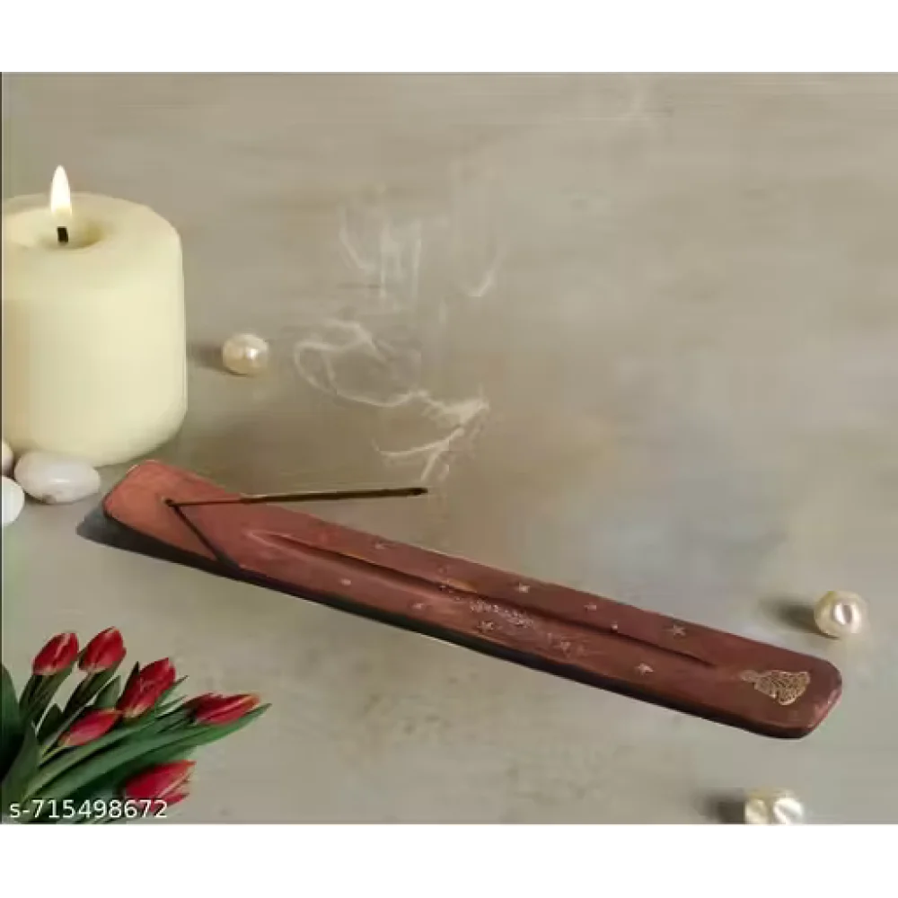 Wooden Agarbatti Stand | Incense Stick Holder with Ash Catcher | Handcrafted Pooja Dhoop Stand for Home & Temple