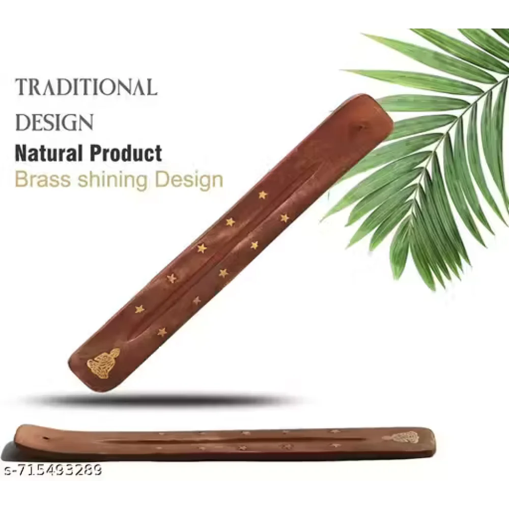 Wooden Agarbatti Stand | Incense Stick Holder with Ash Catcher | Handcrafted Pooja Dhoop Stand for Home & Temple