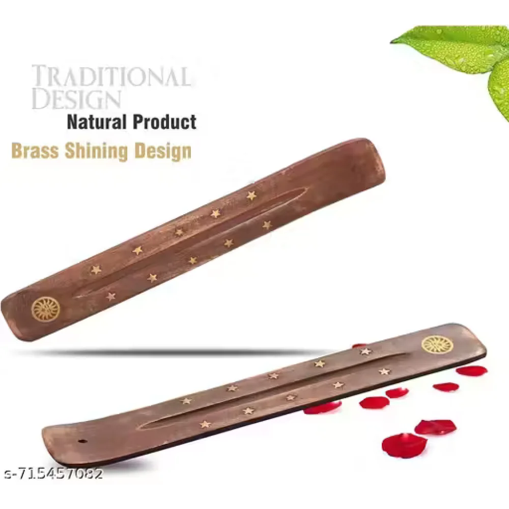 Wooden Agarbatti Stand | Incense Stick Holder with Ash Catcher | Handcrafted Pooja Dhoop Stand for Home & Temple