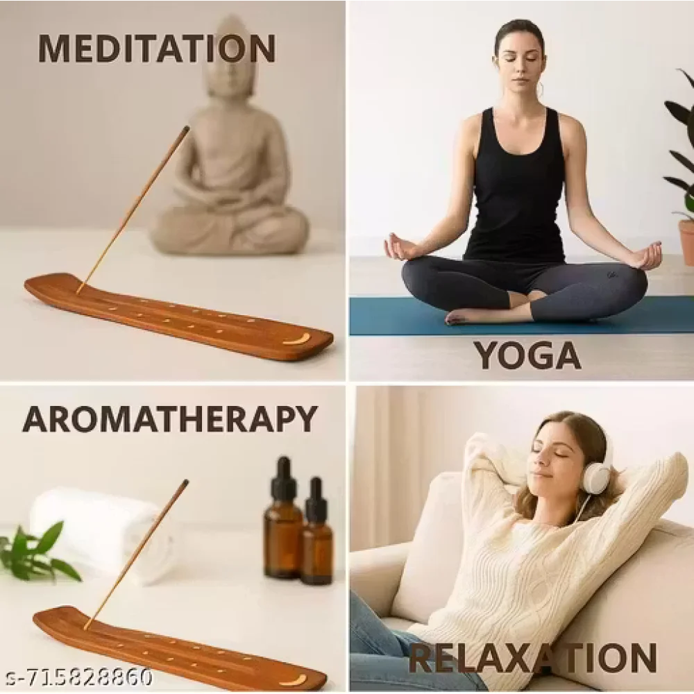 Wooden Agarbatti Stand | Incense Stick Holder with Ash Catcher | Handcrafted Pooja Dhoop Stand for Home & Temple