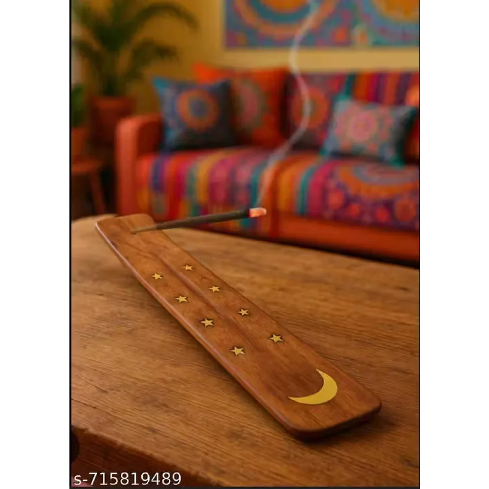 Wooden Agarbatti Stand | Incense Stick Holder with Ash Catcher | Handcrafted Pooja Dhoop Stand for Home & Temple