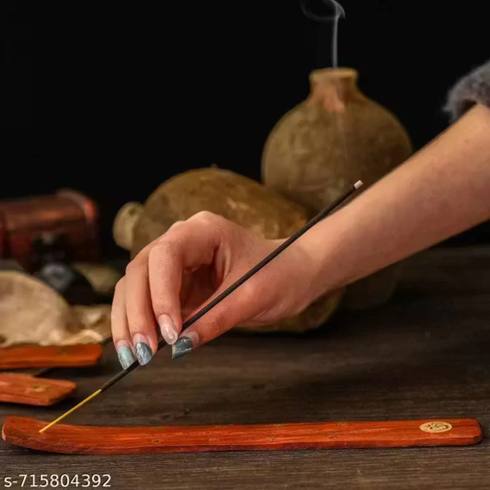 Wooden Agarbatti Stand | Incense Stick Holder with Ash Catcher | Handcrafted Pooja Dhoop Stand for Home & Temple