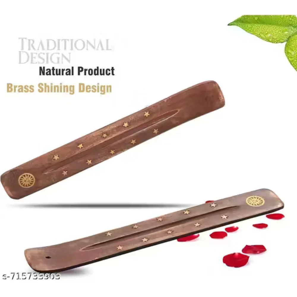 Wooden Agarbatti Stand | Incense Stick Holder with Ash Catcher | Handcrafted Pooja Dhoop Stand for Home & Temple