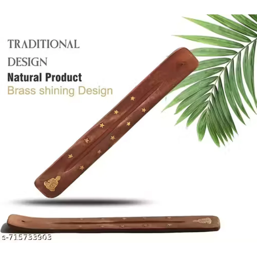 Wooden Agarbatti Stand | Incense Stick Holder with Ash Catcher | Handcrafted Pooja Dhoop Stand for Home & Temple