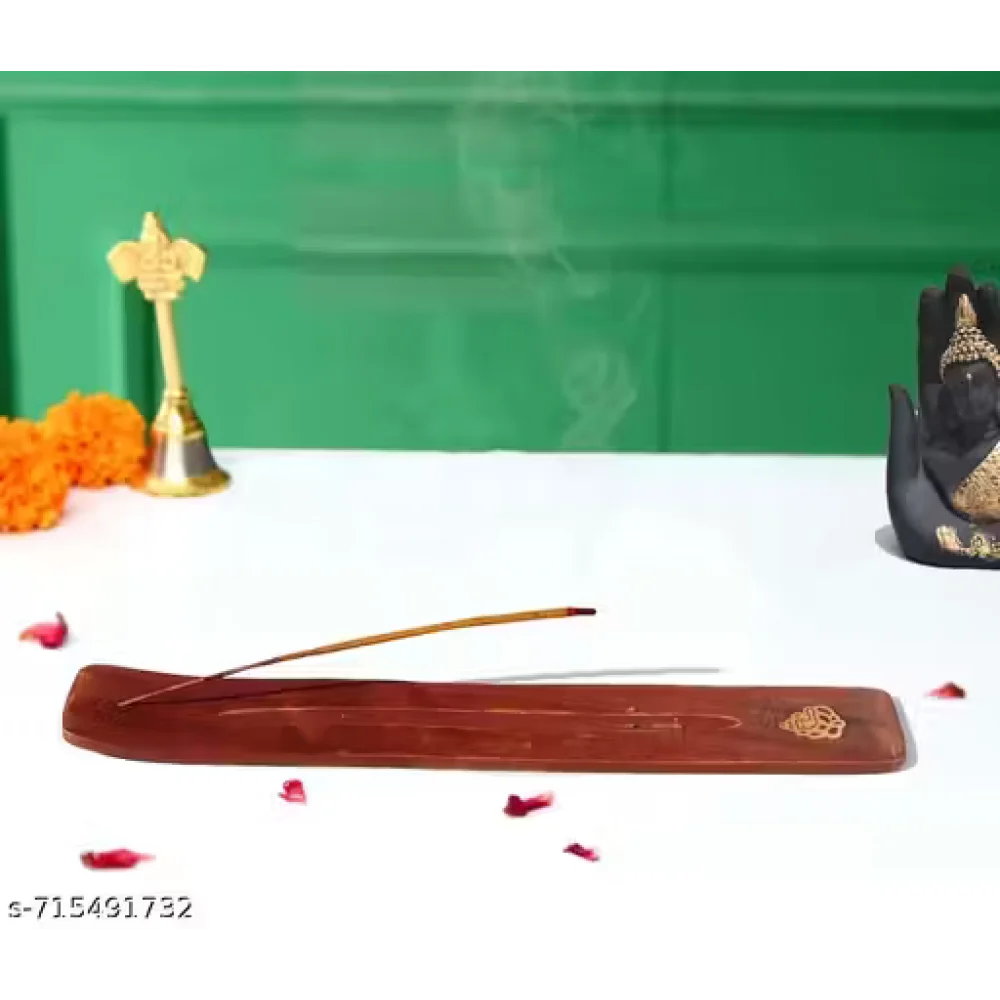 Wooden Agarbatti Stand | Incense Stick Holder with Ash Catcher | Handcrafted Pooja Dhoop Stand for Home & Temple