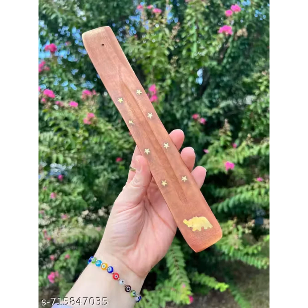 Wooden Agarbatti Stand | Incense Stick Holder with Ash Catcher | Handcrafted Pooja Dhoop Stand for Home & Temple