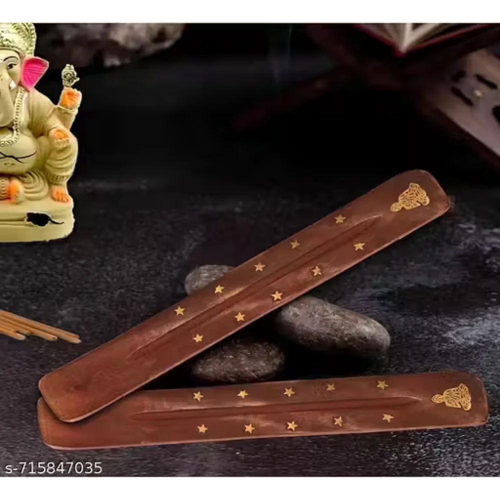 Wooden Agarbatti Stand | Incense Stick Holder with Ash Catcher | Handcrafted Pooja Dhoop Stand for Home & Temple