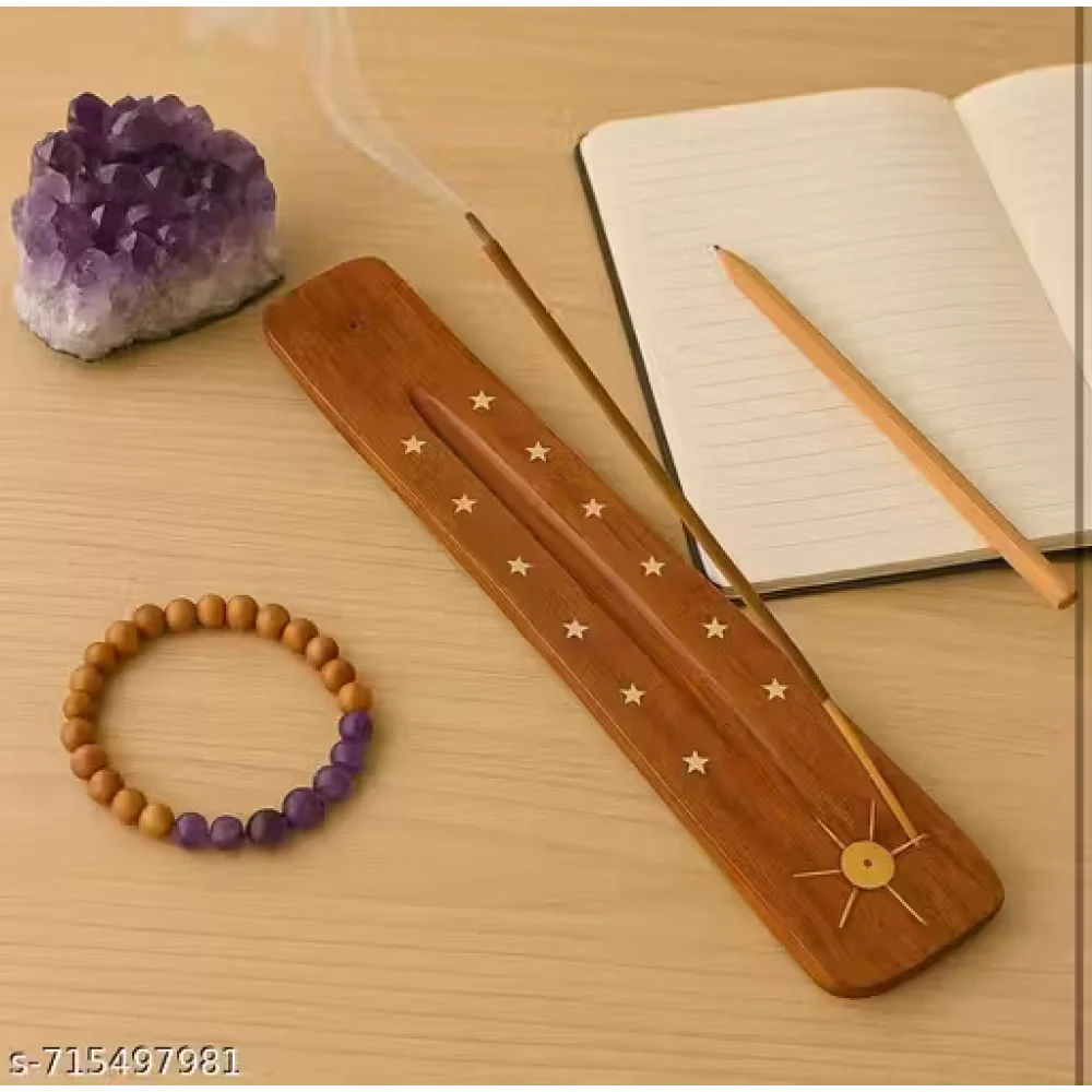 Wooden Agarbatti Stand | Incense Stick Holder with Ash Catcher | Handcrafted Pooja Dhoop Stand for Home & Temple