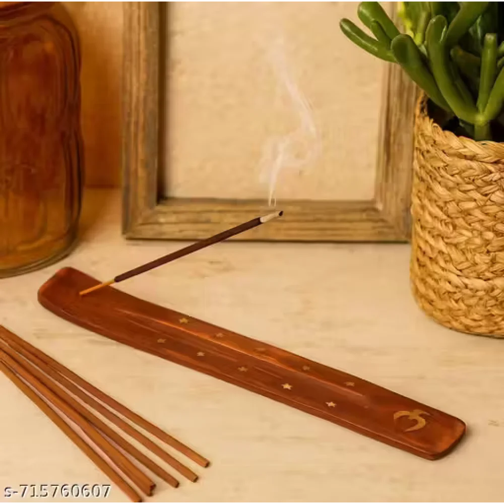 Wooden Agarbatti Stand | Incense Stick Holder with Ash Catcher | Handcrafted Pooja Dhoop Stand for Home & Temple