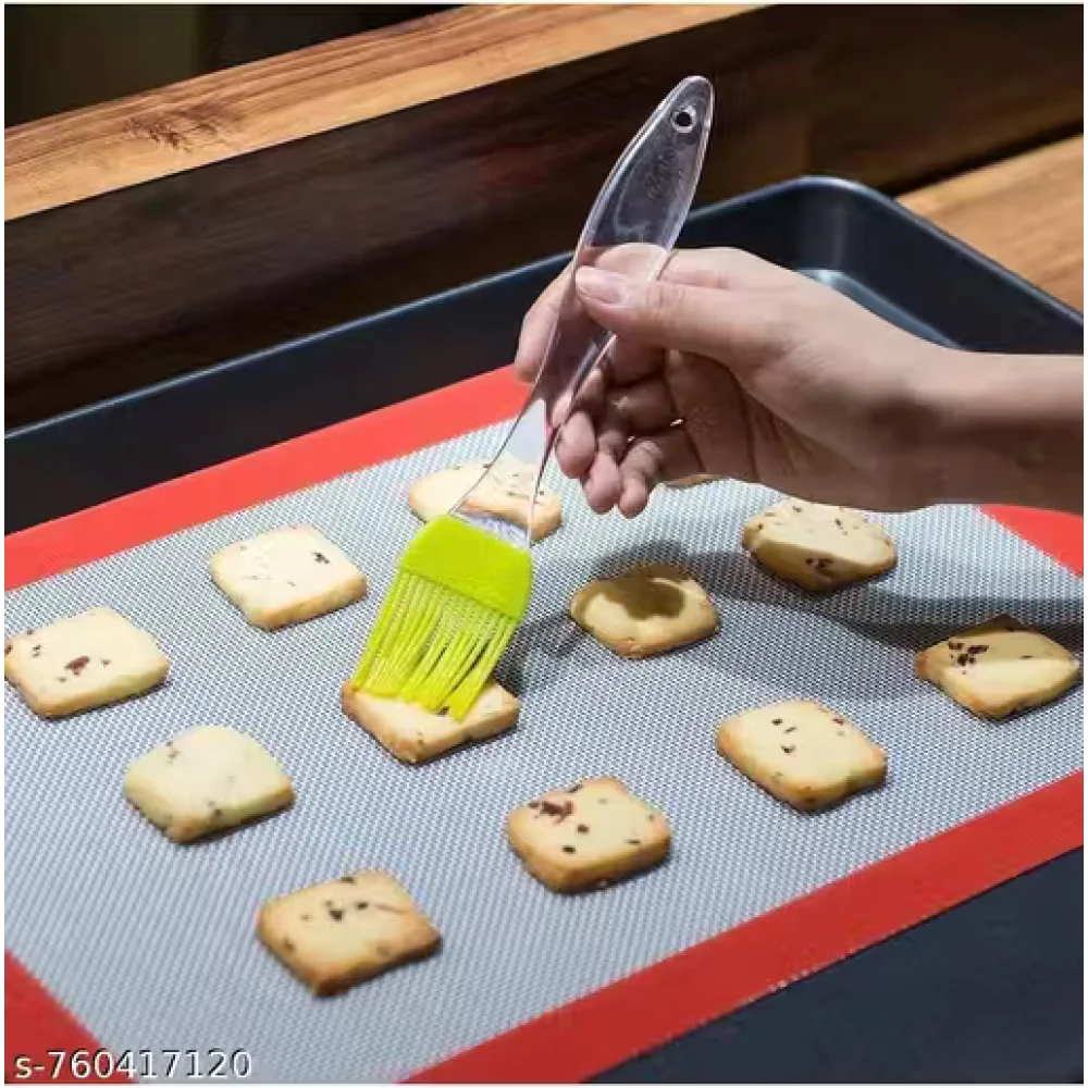 Premium Heat Resistant Silicone Pastry Brush | Oil & Butter Basting Brush for Baking, BBQ & Cooking | Food Grade Kitchen Tool | Pack of 2