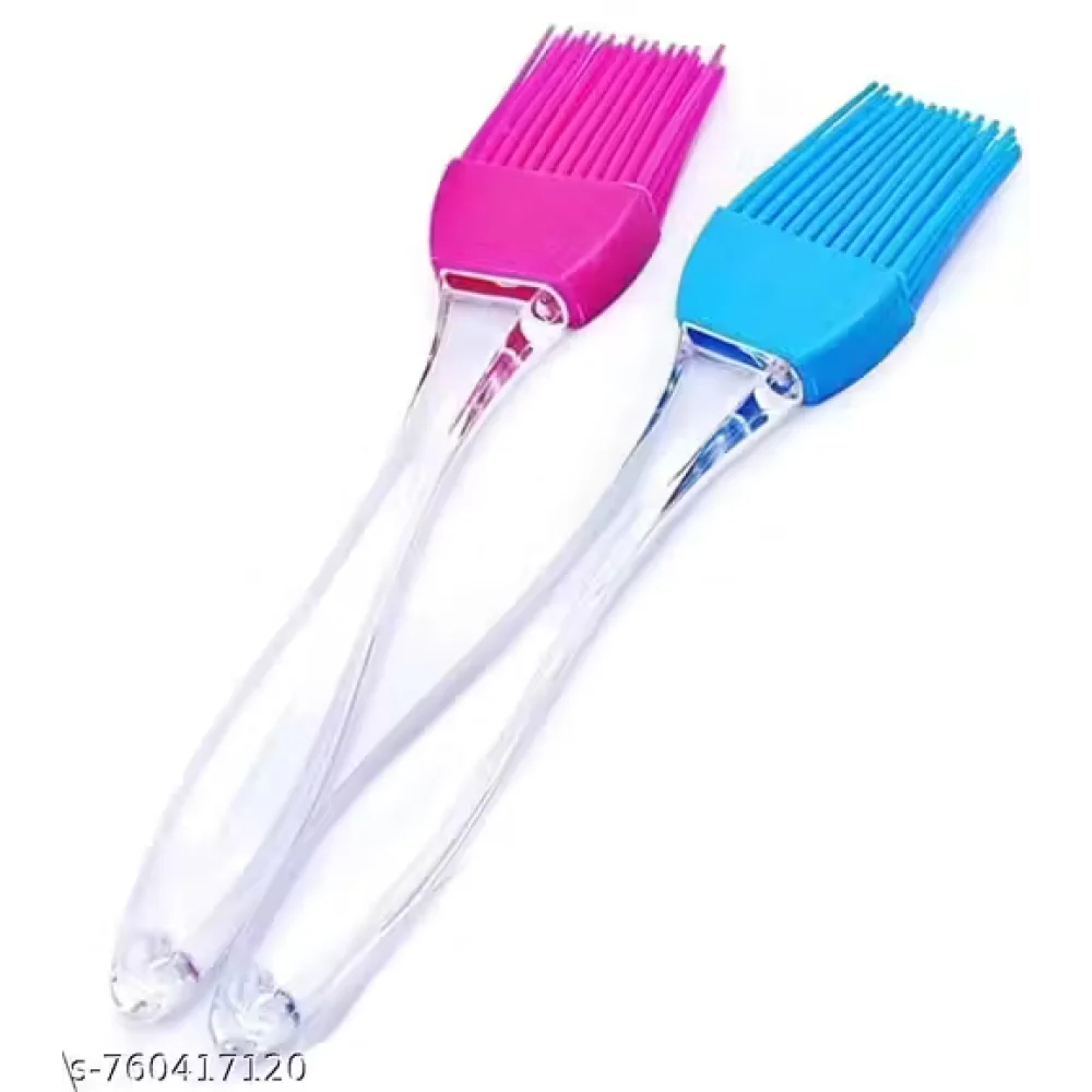 Premium Heat Resistant Silicone Pastry Brush | Oil & Butter Basting Brush for Baking, BBQ & Cooking | Food Grade Kitchen Tool | Pack of 2