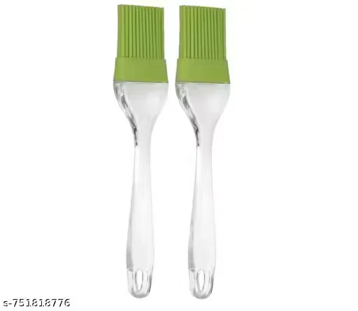 Premium Heat Resistant Silicone Pastry Brush | Oil & Butter Basting Brush for Baking, BBQ & Cooking | Food Grade Kitchen Tool | Pack of 2