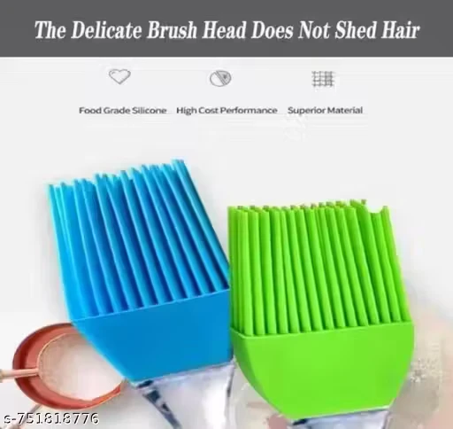 Premium Heat Resistant Silicone Pastry Brush | Oil & Butter Basting Brush for Baking, BBQ & Cooking | Food Grade Kitchen Tool | Pack of 2