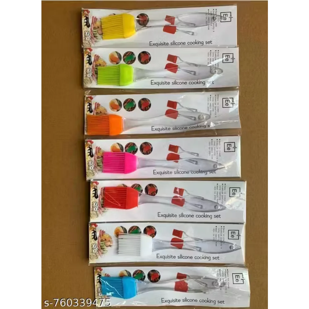 Premium Heat Resistant Silicone Pastry Brush | Oil & Butter Basting Brush for Baking, BBQ & Cooking | Food Grade Kitchen Tool | PACK OF 2