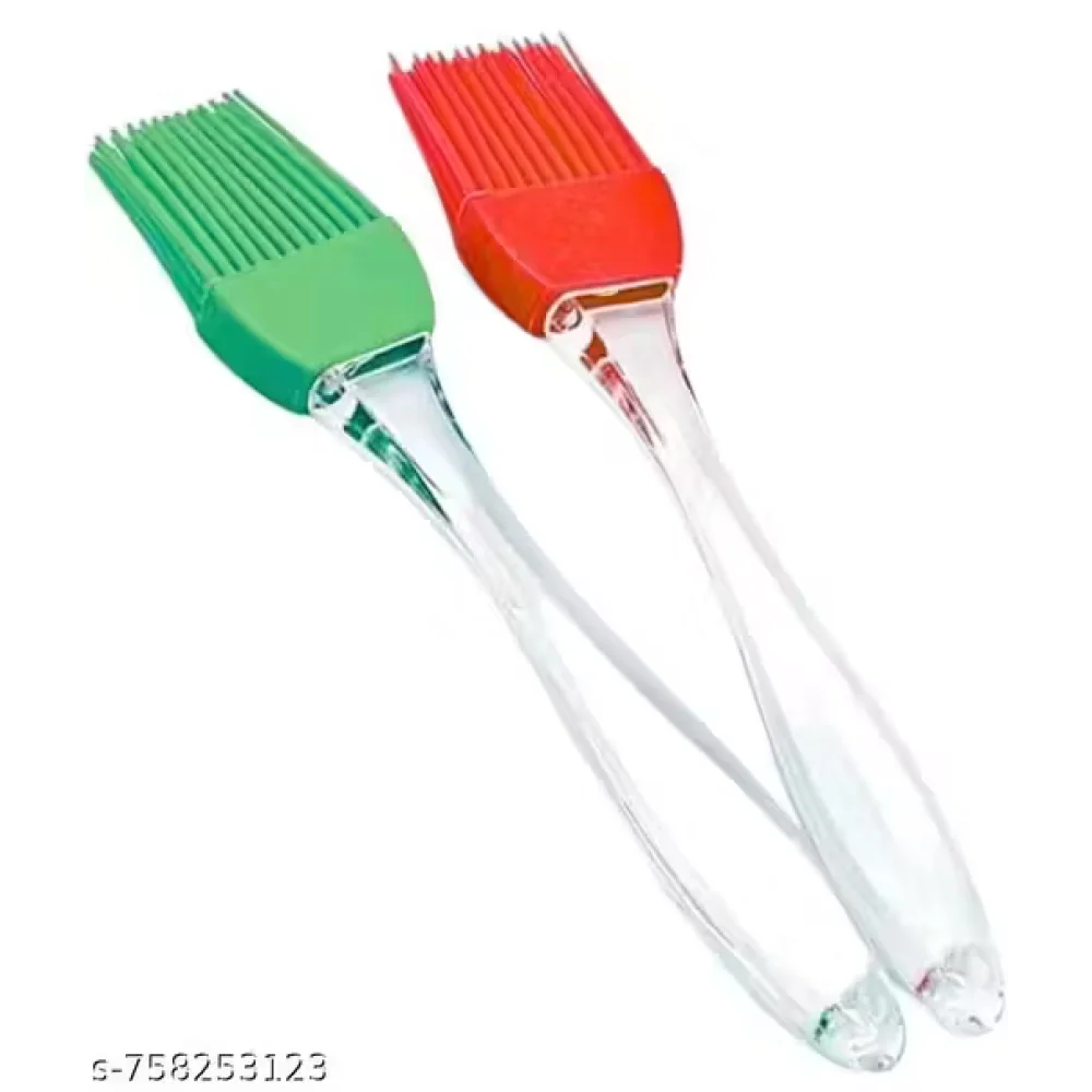 Premium Heat Resistant Silicone Pastry Brush | Oil & Butter Basting Brush for Baking, BBQ & Cooking | Food Grade Kitchen Tool | PACK OF 2