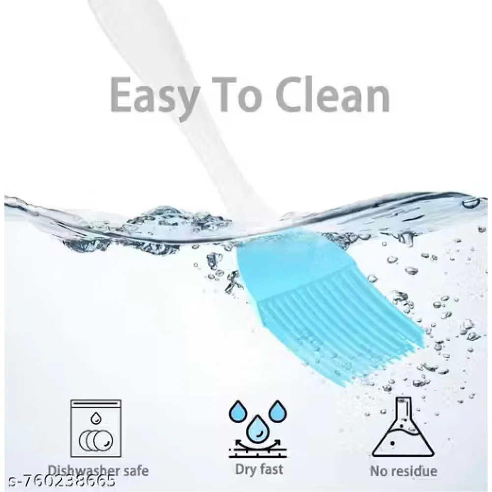Premium Heat Resistant Silicone Pastry Brush | Oil & Butter Basting Brush for Baking, BBQ & Cooking | Food Grade Kitchen Tool | PACK OF 2