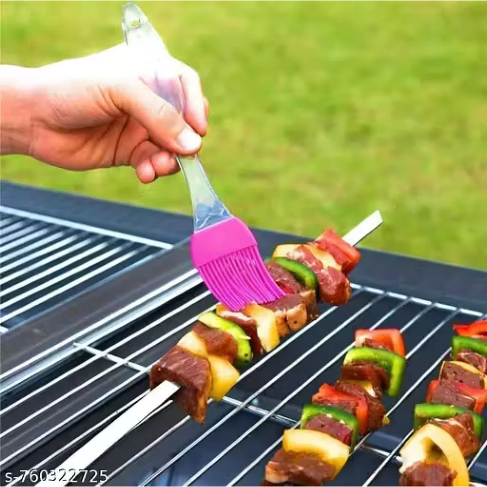 Premium Heat Resistant Silicone Pastry Brush | Oil & Butter Basting Brush for Baking, BBQ & Cooking | Food Grade Kitchen Tool | PACK OF 2