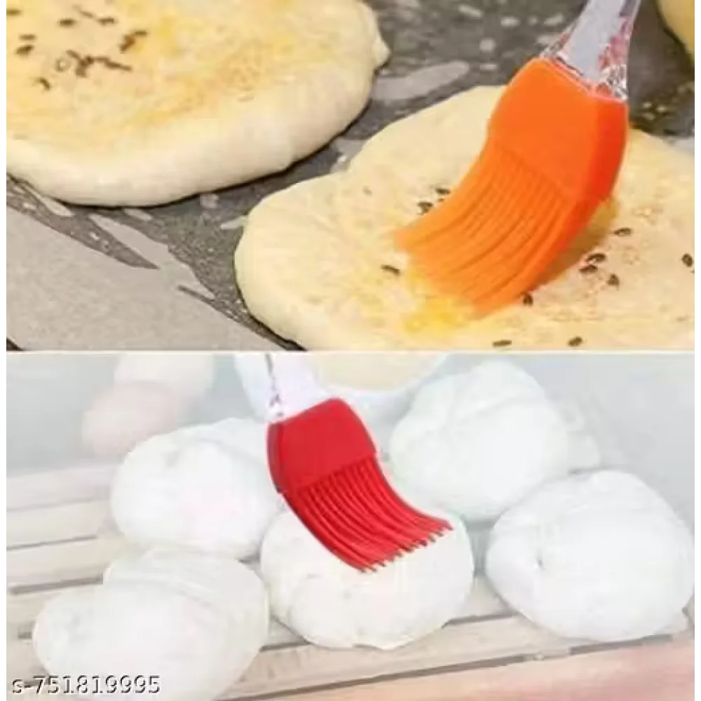 Premium Heat Resistant Silicone Pastry Brush | Oil & Butter Basting Brush for Baking, BBQ & Cooking | Food Grade Kitchen Tool | PACK OF 2