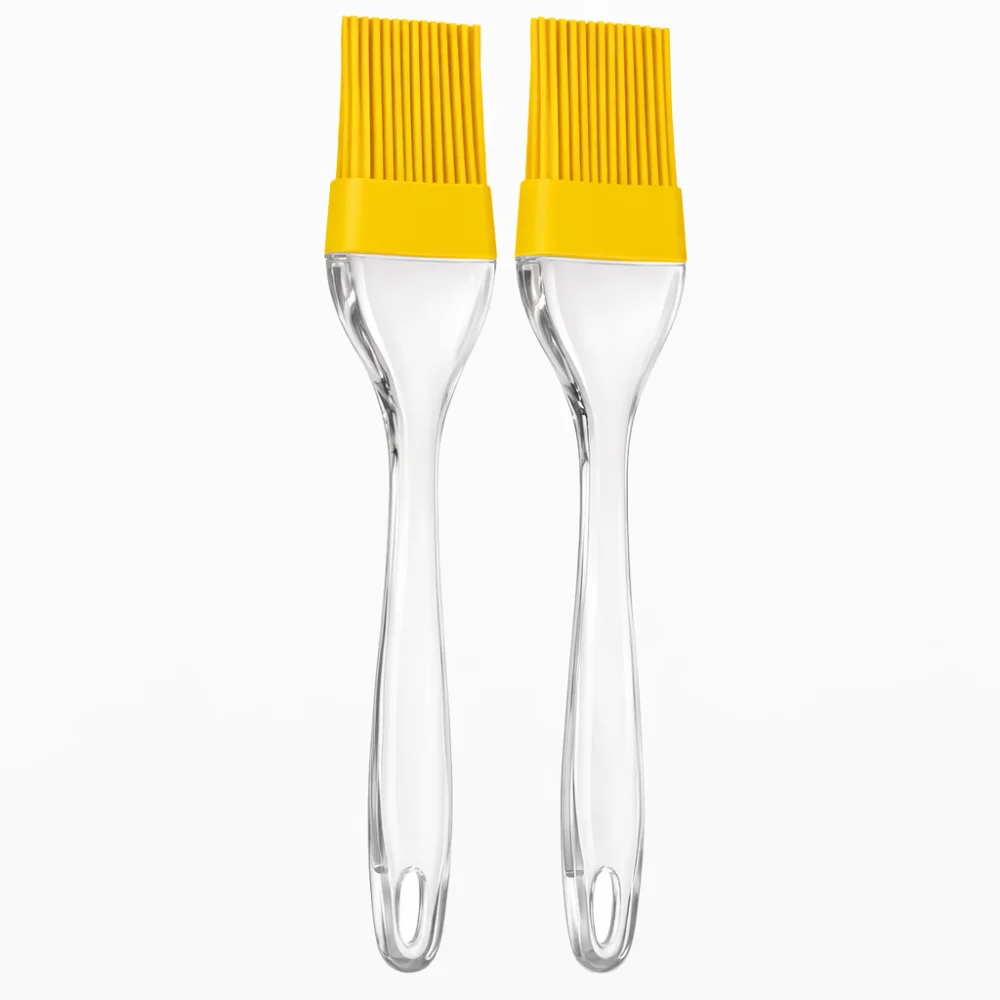 Premium Heat Resistant Silicone Pastry Brush | Oil & Butter Basting Brush for Baking, BBQ & Cooking | Food Grade Kitchen Tool | PACK OF 2