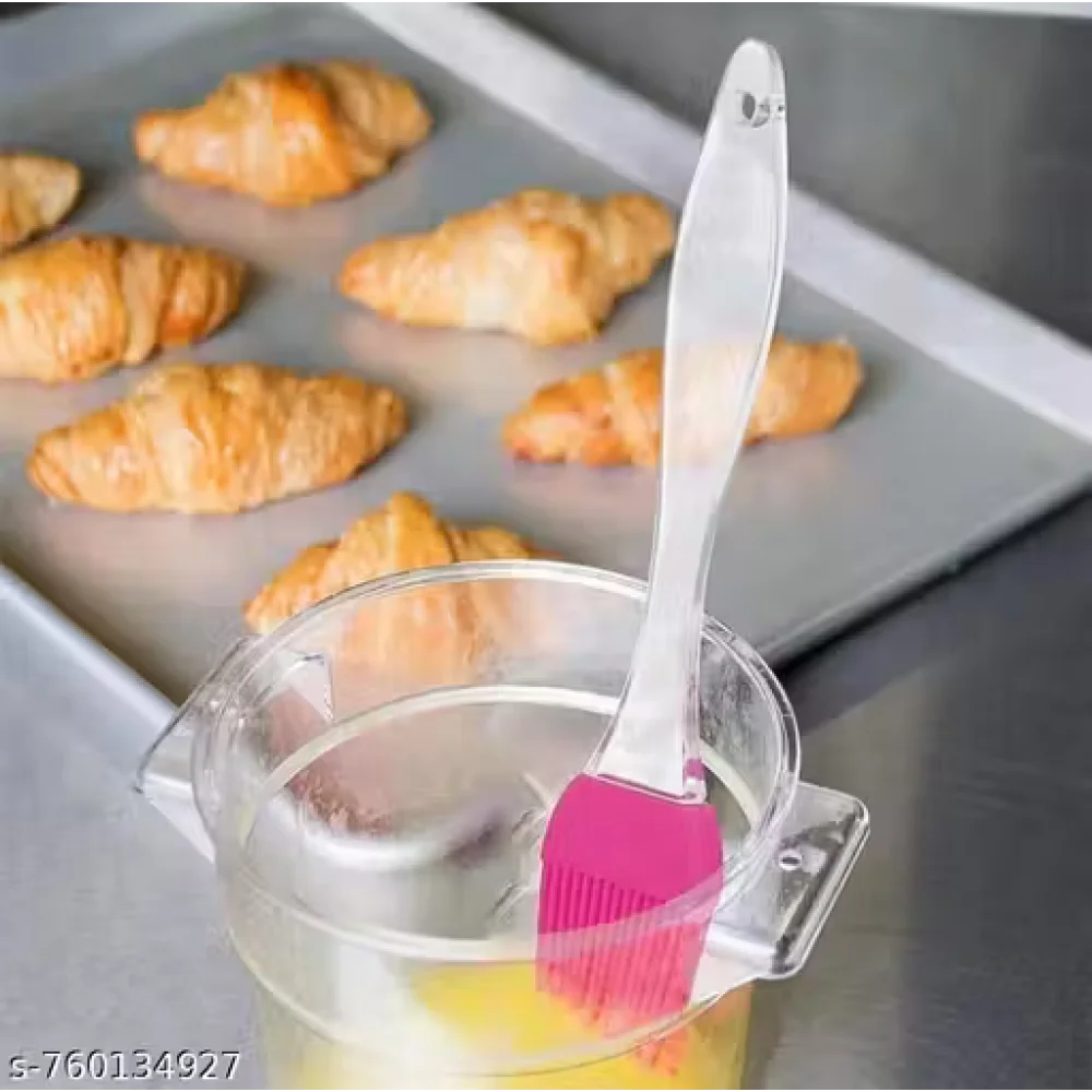 Premium Heat Resistant Silicone Pastry Brush | Oil & Butter Basting Brush for Baking, BBQ & Cooking | Food Grade Kitchen Tool | PACK OF 2