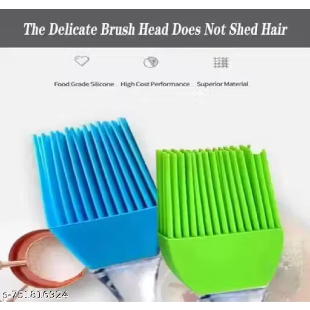 Premium Heat Resistant Silicone Pastry Brush | Oil & Butter Basting Brush for Baking, BBQ & Cooking | Food Grade Kitchen Tool | PACK OF 2