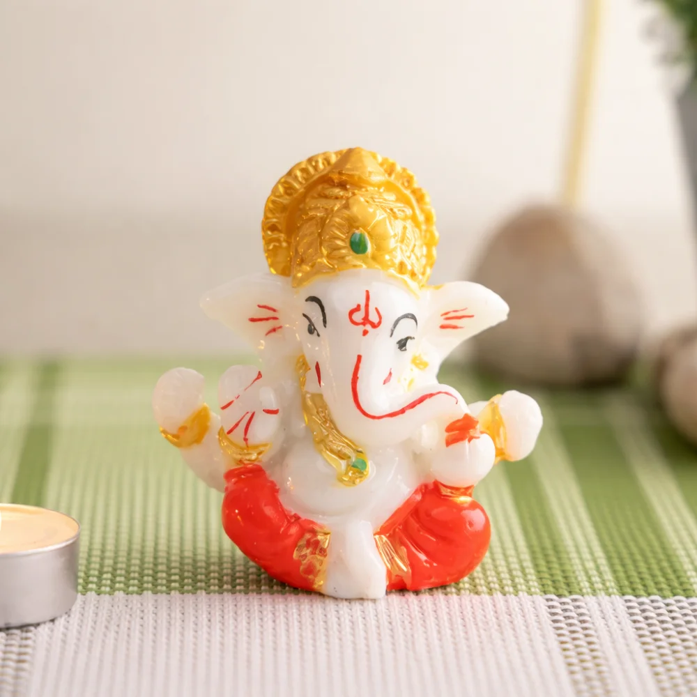 Handcrafted Ganeshji Idol with Pagri – Decorative Lord Ganesha Statue for Home & Pooja