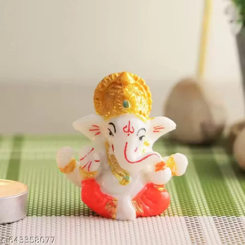 Handcrafted Ganeshji Idol with Pagri – Decorative Lord Ganesha Statue for Home & Pooja