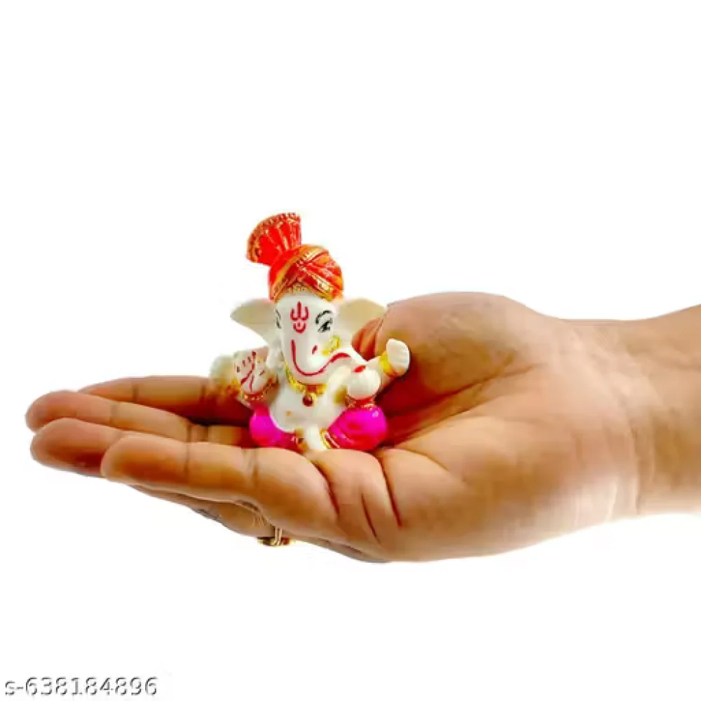 Handcrafted Ganeshji Idol with Pagri – Decorative Lord Ganesha Statue for Home & Pooja