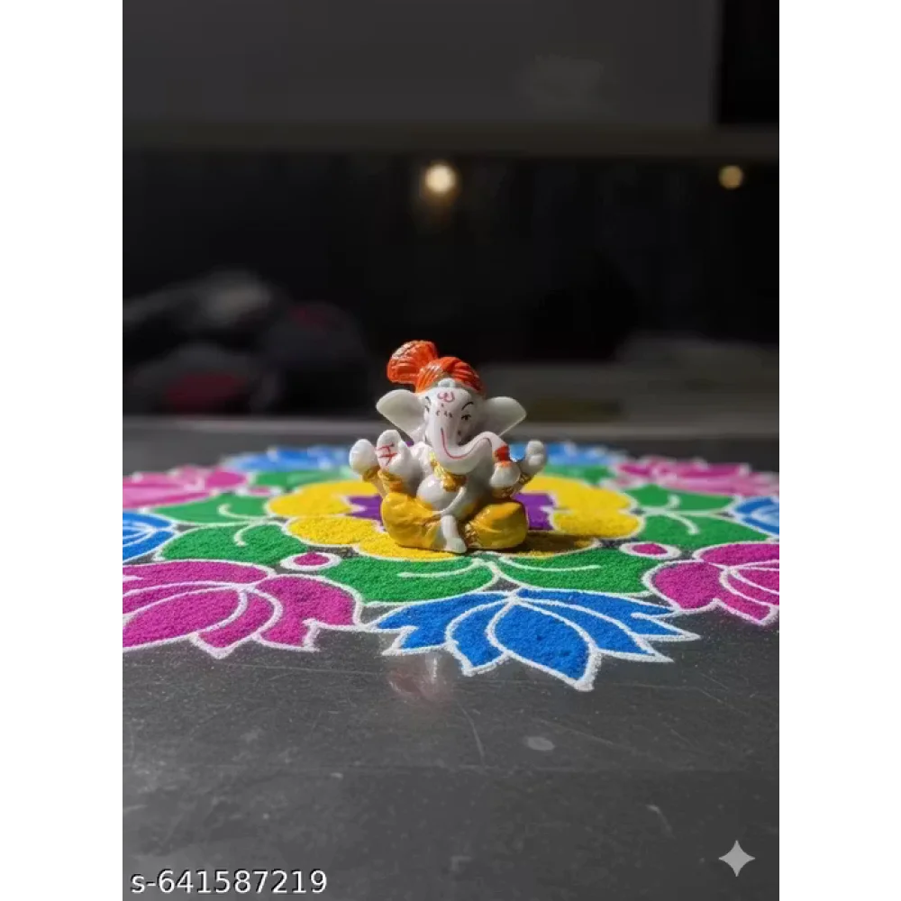 Handcrafted Ganeshji Idol with Pagri – Decorative Lord Ganesha Statue for Home & Pooja
