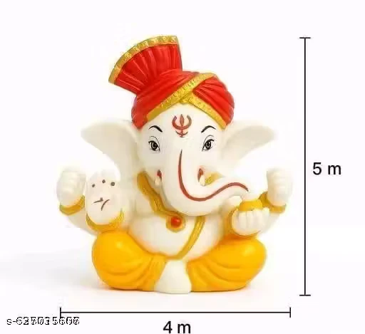 Handcrafted Ganeshji Idol with Pagri – Decorative Lord Ganesha Statue for Home & Pooja
