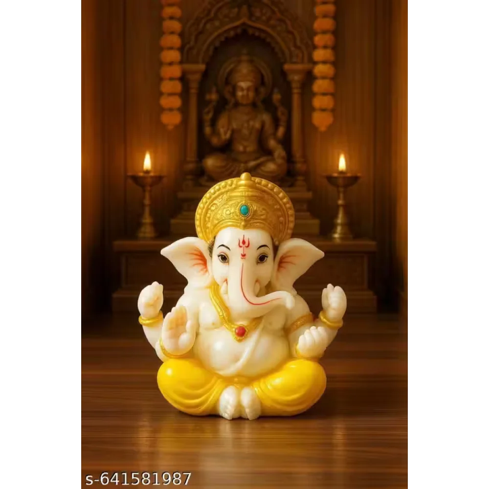 Handcrafted Ganeshji Idol with Pagri – Decorative Lord Ganesha Statue for Home & Pooja