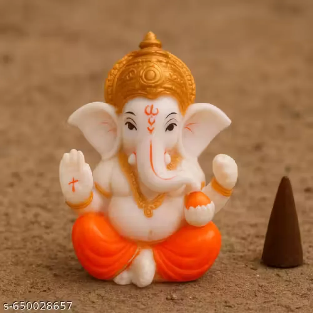 Handcrafted Ganeshji Idol with Pagri – Decorative Lord Ganesha Statue for Home & Pooja