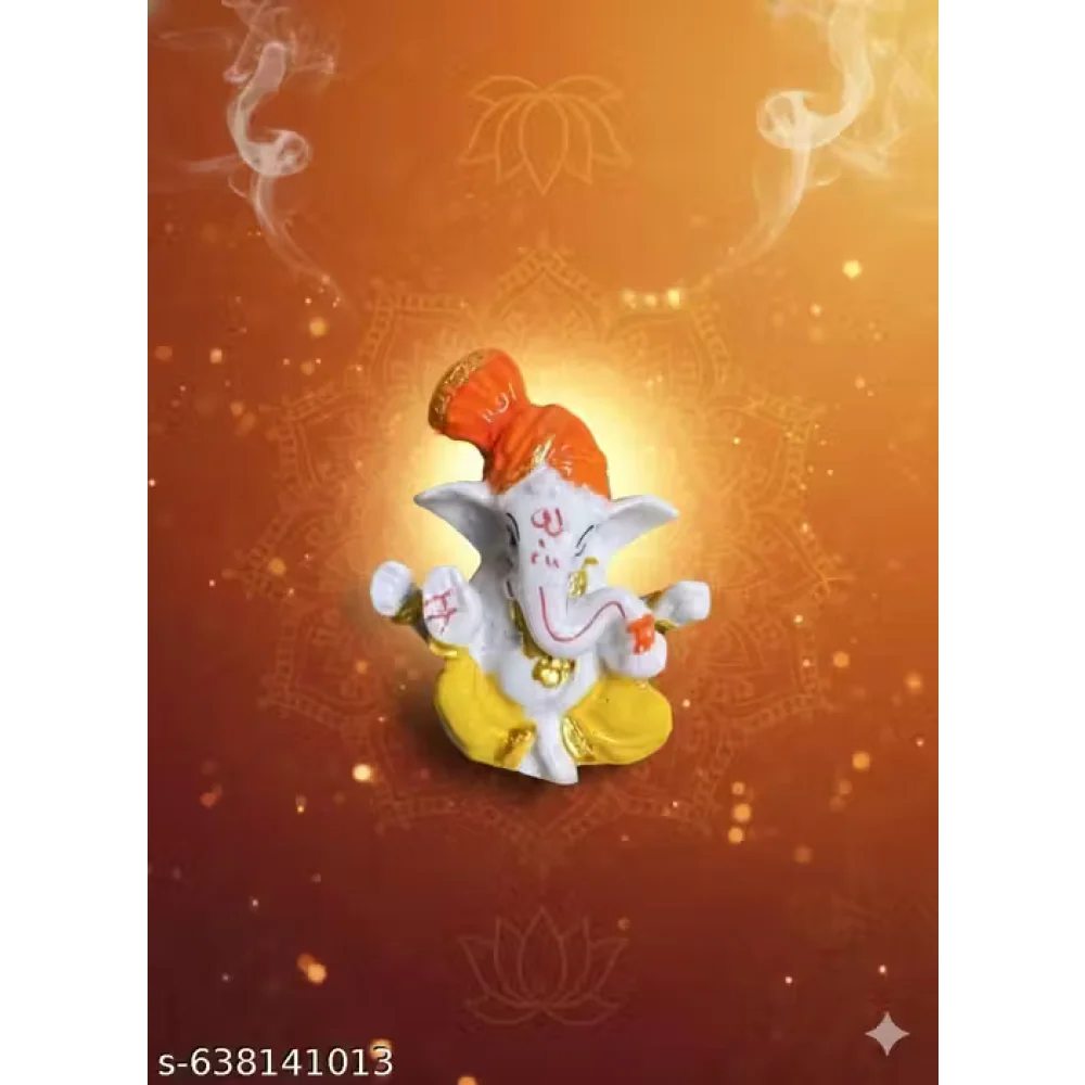 Handcrafted Ganeshji Idol with Pagri – Decorative Lord Ganesha Statue for Home & Pooja