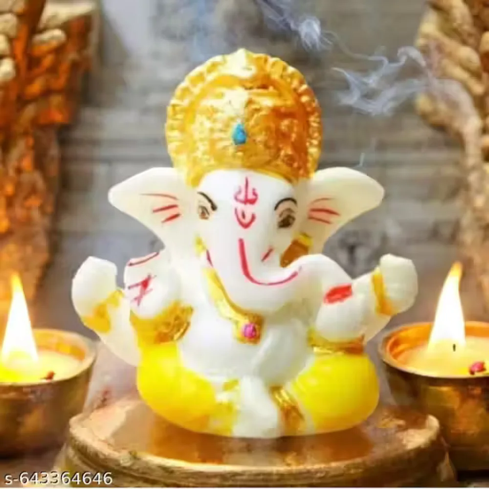 Handcrafted Ganeshji Idol with Pagri – Decorative Lord Ganesha Statue for Home & Pooja