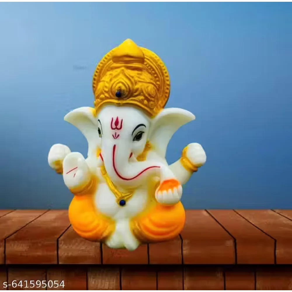 Handcrafted Ganeshji Idol with Pagri – Decorative Lord Ganesha Statue for Home & Pooja