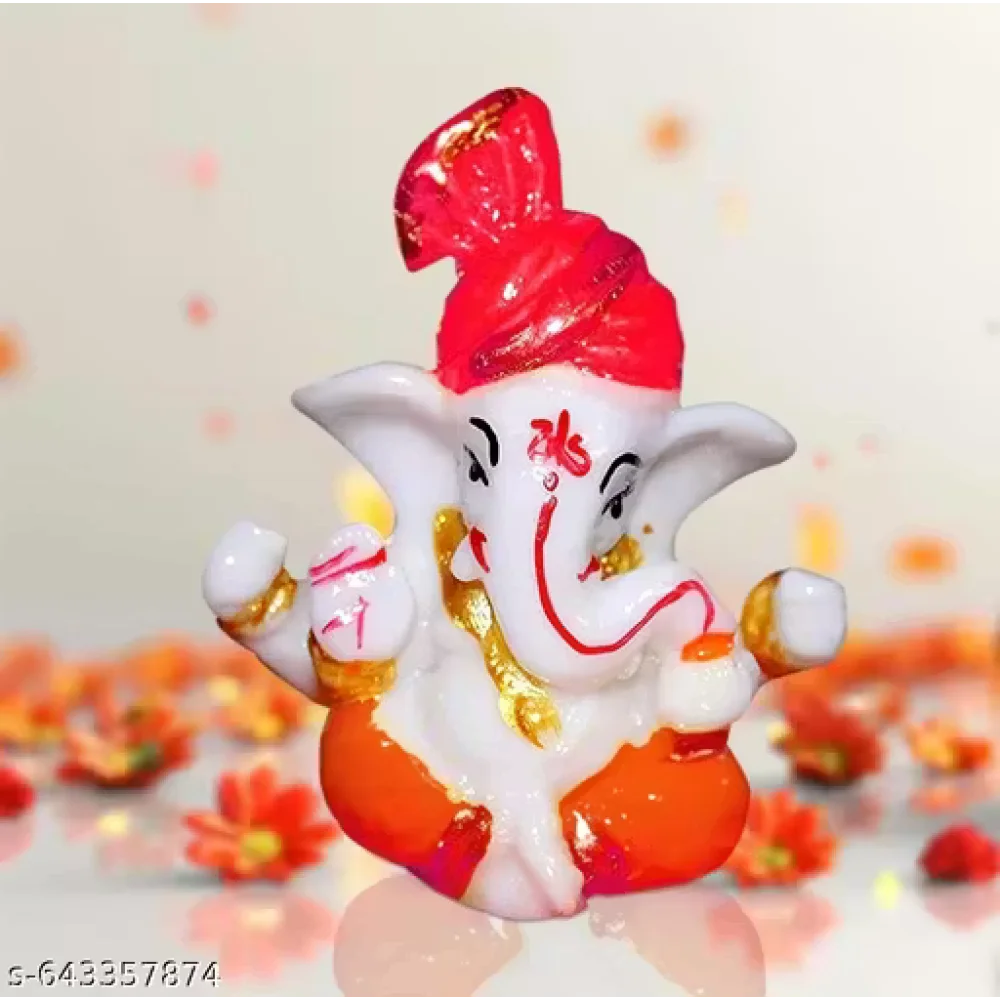 Handcrafted Ganeshji Idol with Pagri – Decorative Lord Ganesha Statue for Home & Pooja