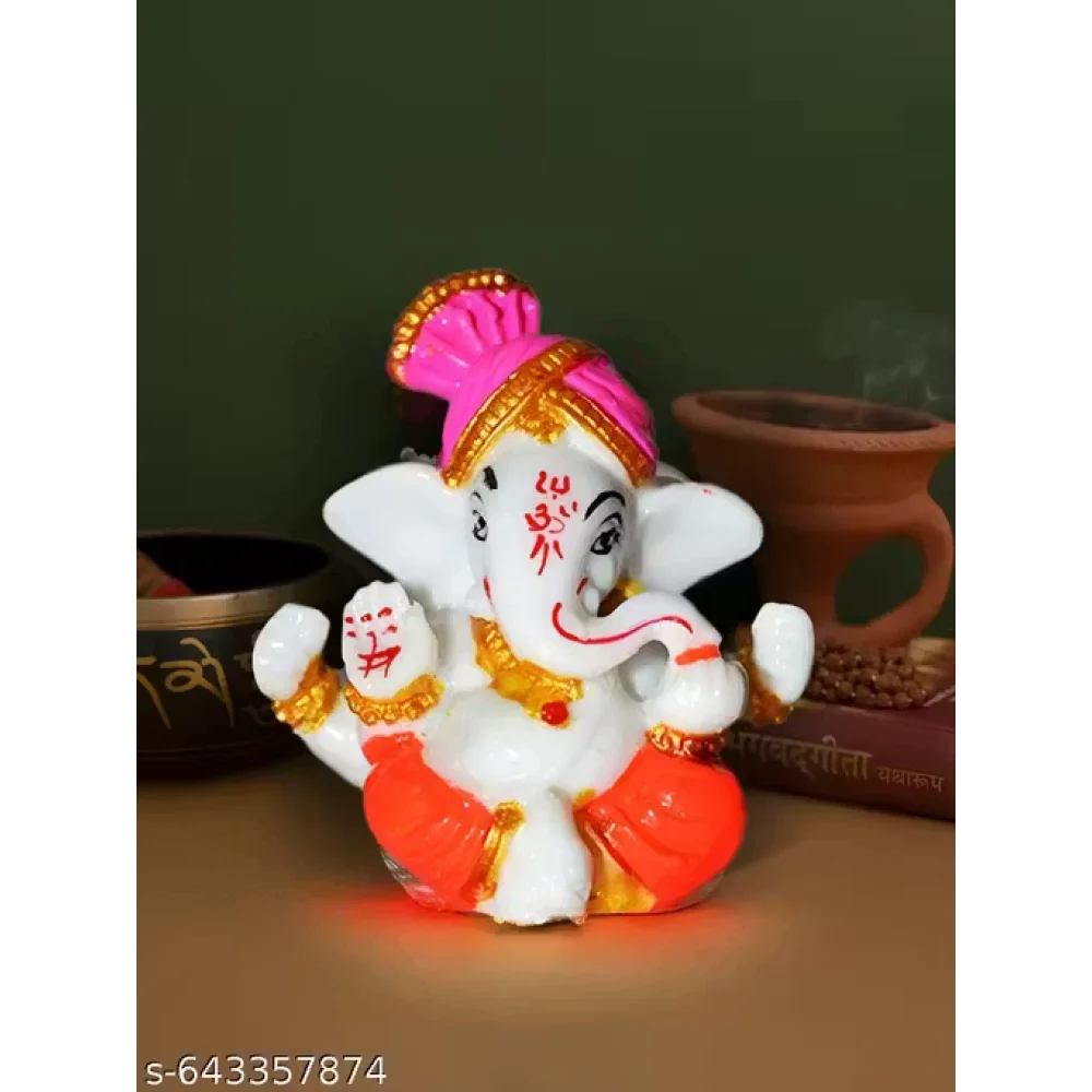 Handcrafted Ganeshji Idol with Pagri – Decorative Lord Ganesha Statue for Home & Pooja