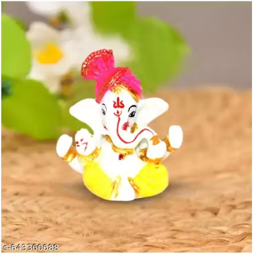 Handcrafted Ganeshji Idol with Pagri – Decorative Lord Ganesha Statue for Home & Pooja