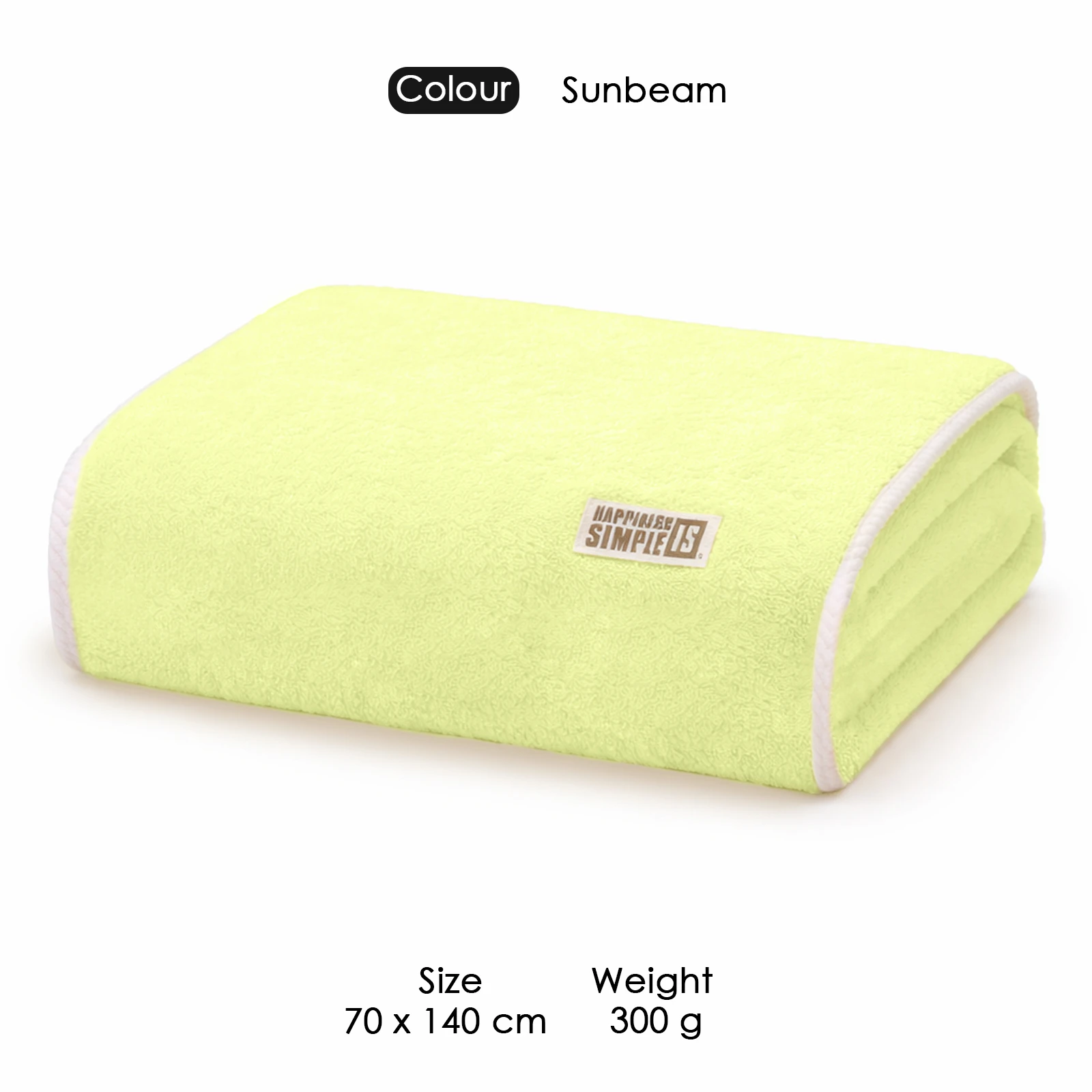 HOUSSE Oasis Microfiber Bath Towel 70×140 cm – Ultra Soft & Quick Dry, Super Absorbent Bath Towel for Bathroom, Kitchen, Gym & Travel | Lightweight & Durable (Sunbeam, 70×140)