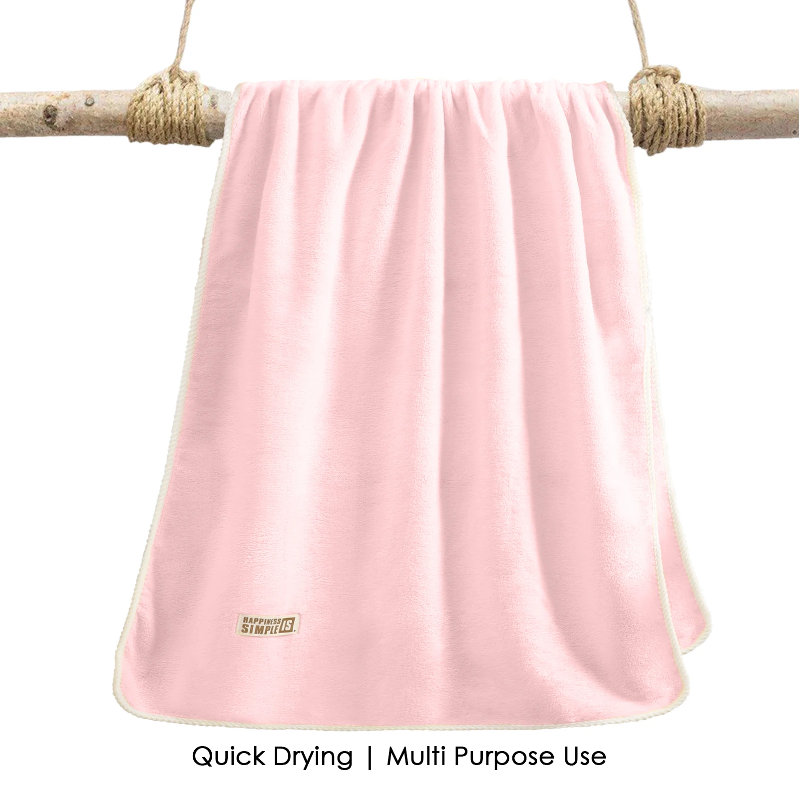 HOUSSE Oasis Microfiber Bath Towel 70×140 cm – Ultra Soft & Quick Dry, Super Absorbent Bath Towel for Bathroom, Kitchen, Gym & Travel | Lightweight & Durable (Blush Petal, 70×140)