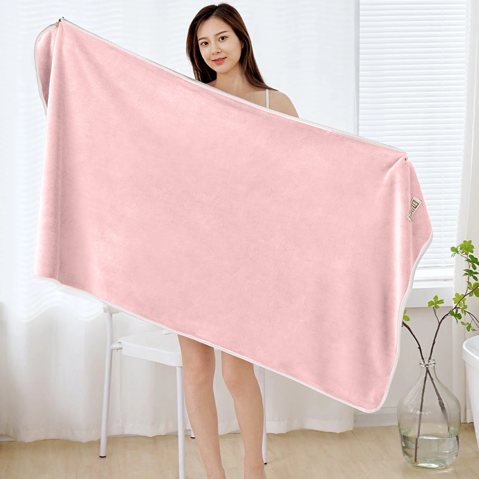 HOUSSE Oasis Microfiber Bath Towel 70×140 cm – Ultra Soft & Quick Dry, Super Absorbent Bath Towel for Bathroom, Kitchen, Gym & Travel | Lightweight & Durable (Blush Petal, 70×140)