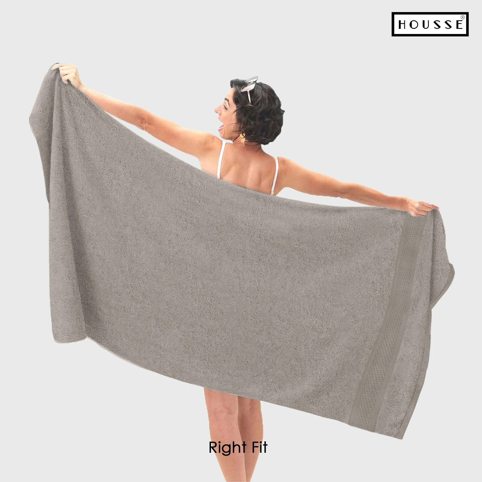 HOUSSE Nexora 100% Pure Cotton 600 GSM Bath Towel 75x150 cm – Extra Large, Ultra Soft, Quick Dry & Highly Absorbent Premium Towel for Home, Travel & Daily Use (Silk Sand)