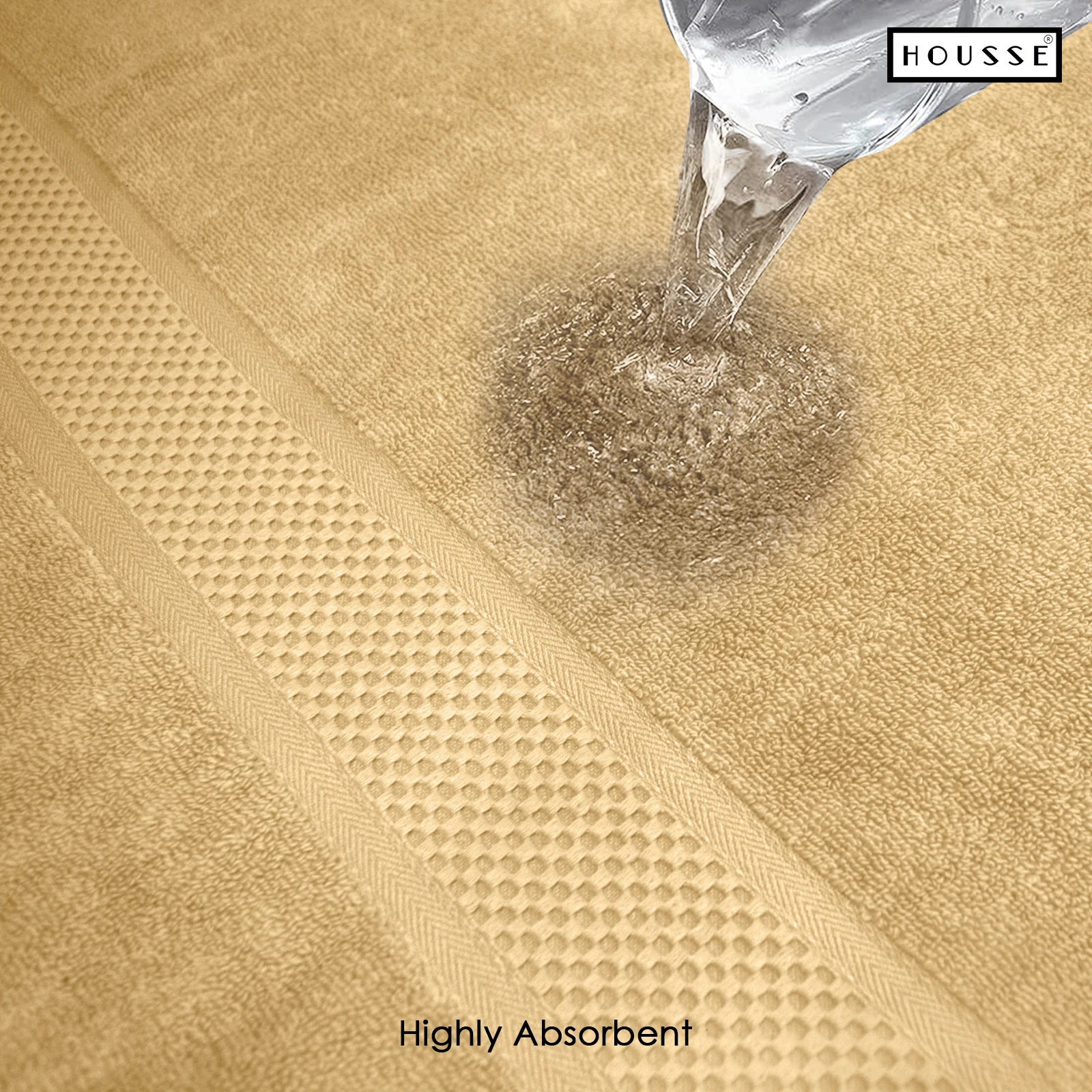 HOUSSE Nexora 100% Pure Cotton 600 GSM Bath Towel 75x150 cm – Extra Large, Ultra Soft, Quick Dry & Highly Absorbent Premium Towel for Home, Travel & Daily Use (Royal Almond)