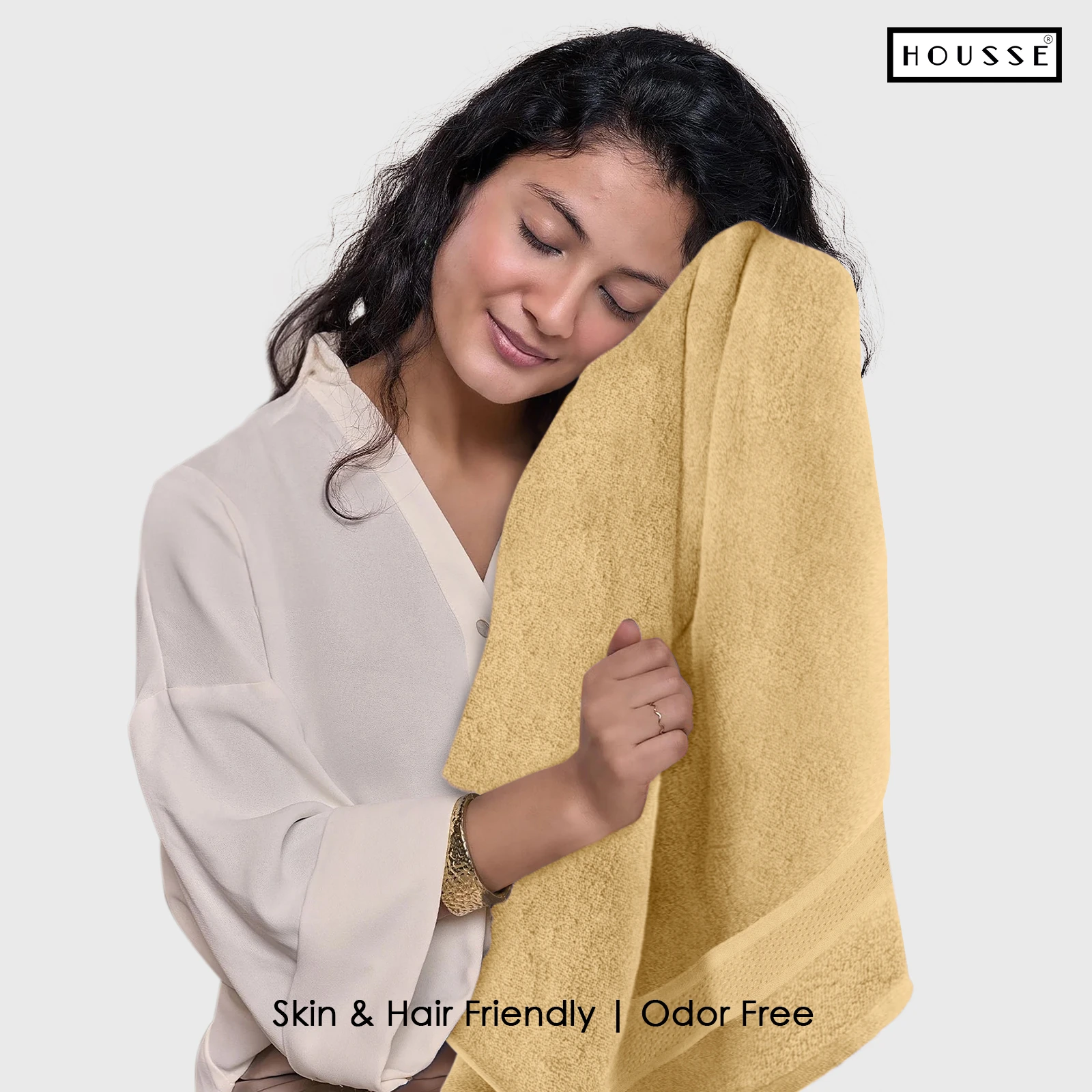 HOUSSE Nexora 100% Pure Cotton 600 GSM Bath Towel 75x150 cm – Extra Large, Ultra Soft, Quick Dry & Highly Absorbent Premium Towel for Home, Travel & Daily Use (Royal Almond)