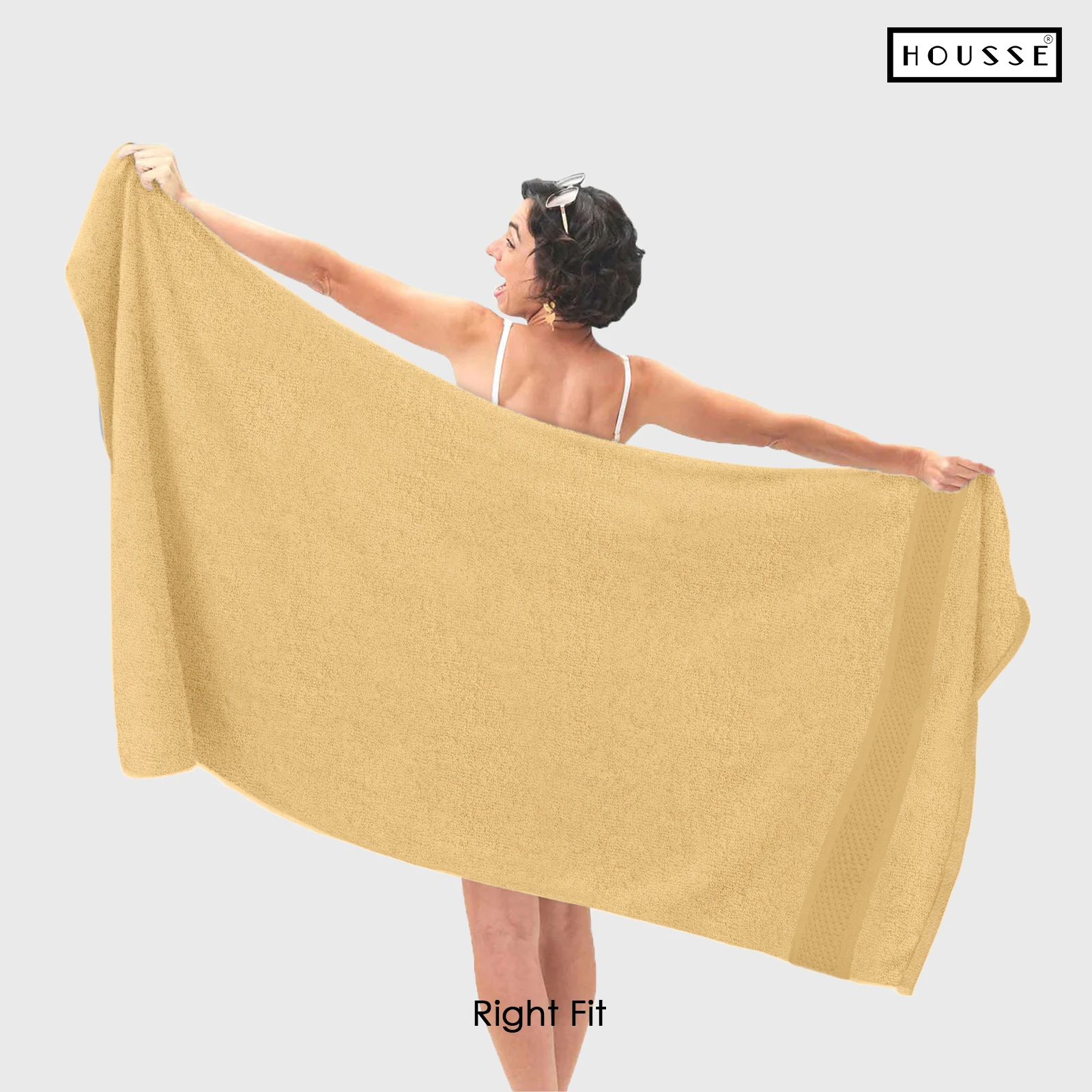 HOUSSE Nexora 100% Pure Cotton 600 GSM Bath Towel 75x150 cm – Extra Large, Ultra Soft, Quick Dry & Highly Absorbent Premium Towel for Home, Travel & Daily Use (Royal Almond)